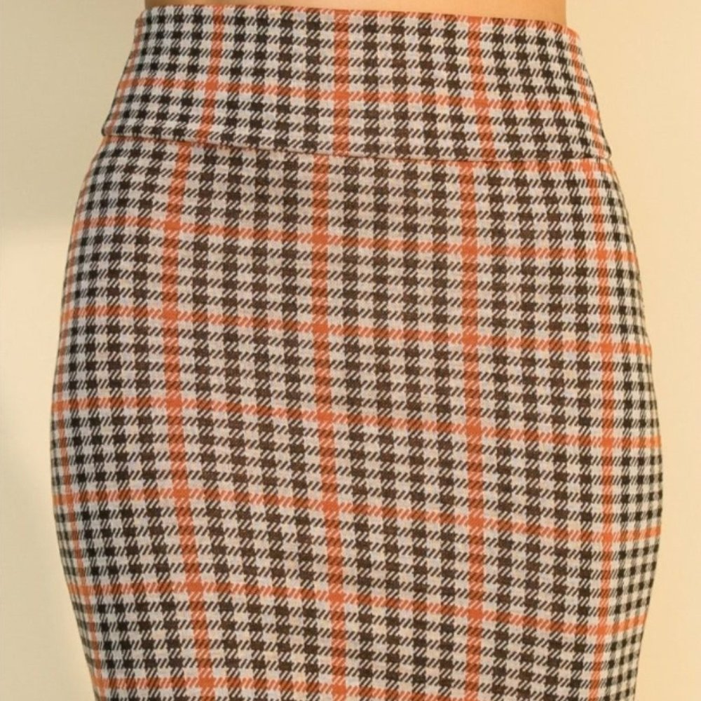 Orange high waisted mini skirt